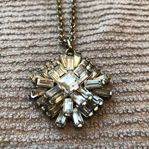 J Crew necklace. Antique gold color & rhinestone.